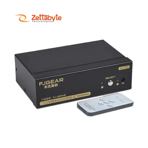 FJGEAR FJ-201AS 2 Port VGA High-Resolution Display Switch