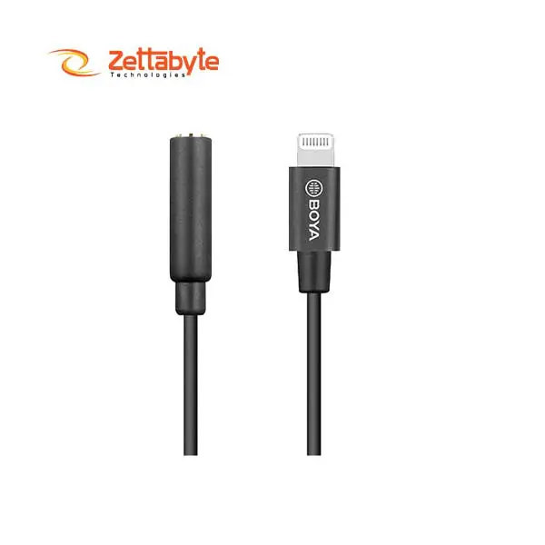 BOYA BY-K3 3.5mm TRRS Female to Lightning Male Converter