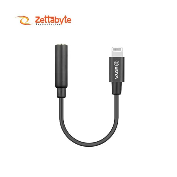 BOYA BY-K3 3.5mm TRRS Female to Lightning Male Converter
