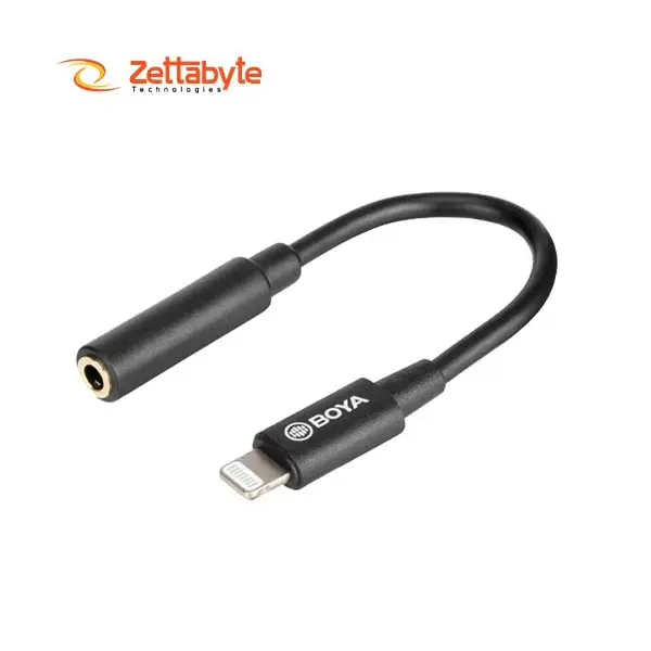 BOYA BY-K3 3.5mm TRRS Female to Lightning Male Converter