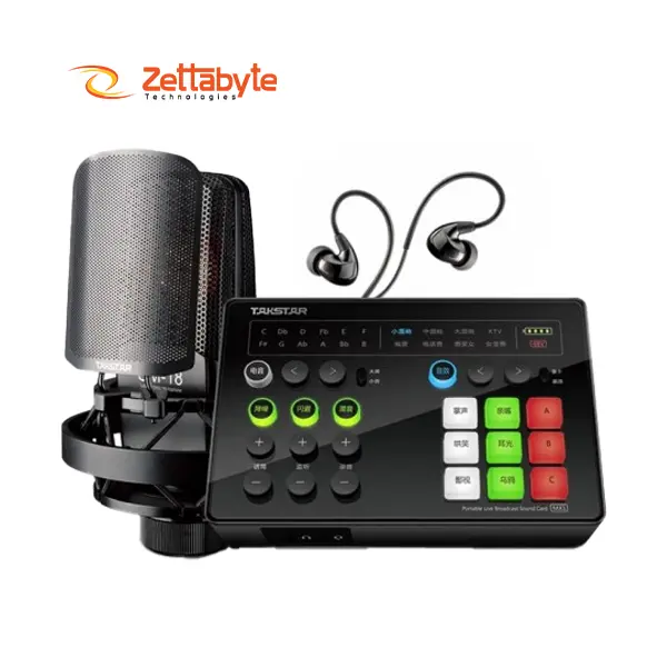 Takstar MX1 Set Live Broadcast Sound Card Set with Earphone & Microphone