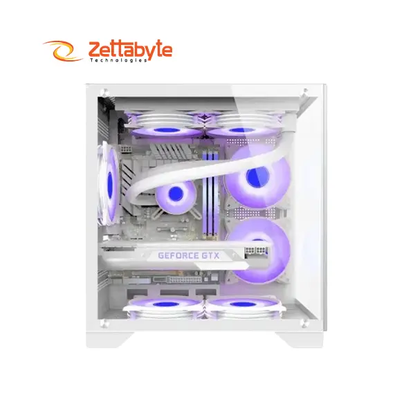 Monarch Mystery Box X5 Sleek Tempered Glass White Gaming Case