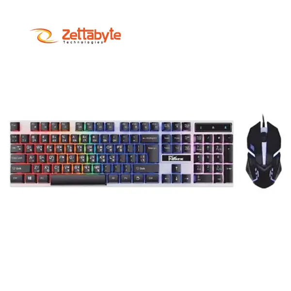 PC Power PGC801A105 RGB Wired Gaming Keyboard Mouse Combo