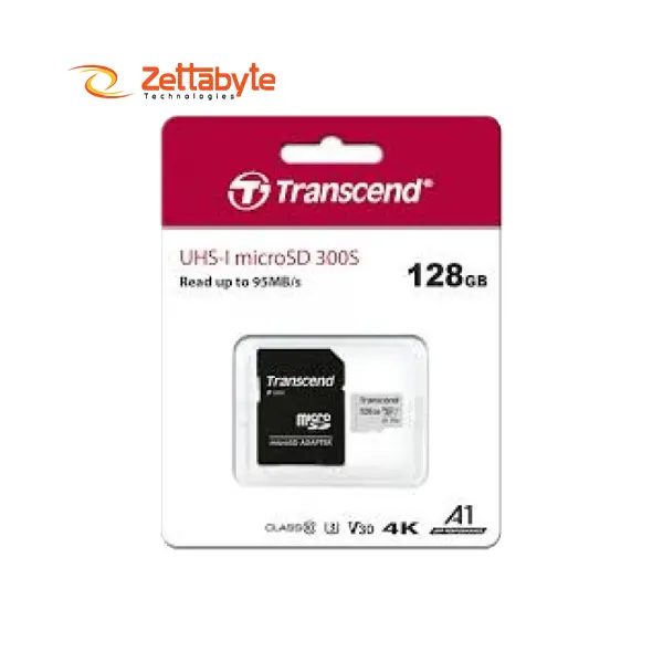 Transcend 128GB microSDXC/SDHC 300S UHS-I U3 A1 V30 Memory Card