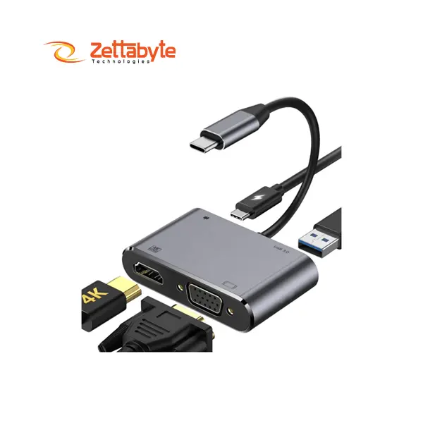 Xtreme XH403CHV 4-in-1 Type-C to HDMI VGA USB-C USB 3.0 Converter