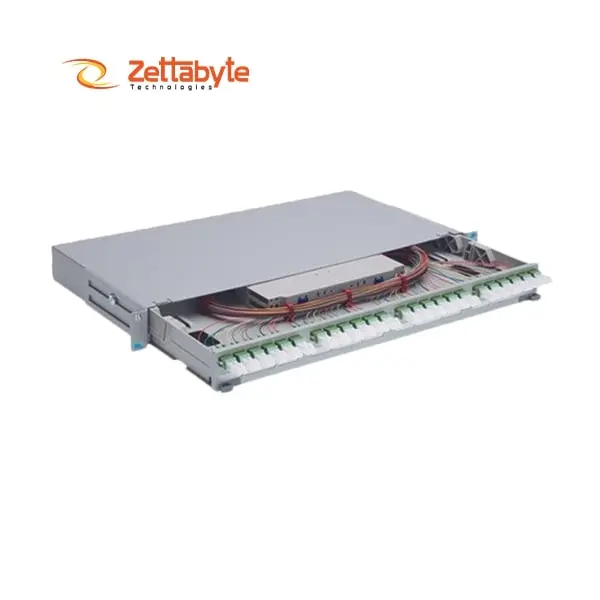R&M 24 Port Fiber Rack Mount LIU loaded with Singlemode 12x LC-PC DX Adapter