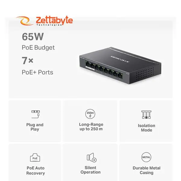 Mercusys MS108GP 8 Port Gigabit Powerful Network Switch