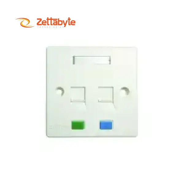 Dintek 1303-12010CH 2-Port Wall Plate with Shutter