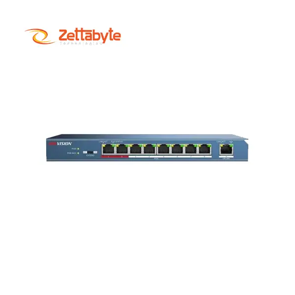 Hikvision DS-3E0109P-E/M(B) 8-Port Unmanaged PoE Switch