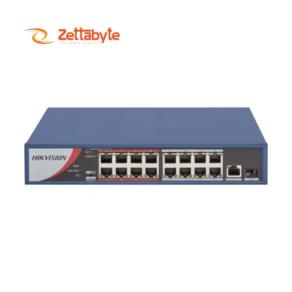 Hikvision DS-3E0318P-E/M(B) 16-Port Fast Ethernet Unmanaged POE Switch