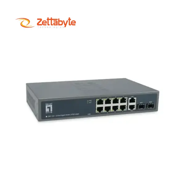 LevelOne GEP-1221 12-Port Gigabit PoE Network Switch