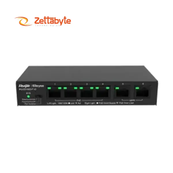 Ruijie RG-ES106D-P V2 6-Port Desktop PoE Unmanaged Switch