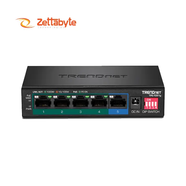 TRENDnet TPE-TG51g 5-Port Gigabit PoE+ Network Switch