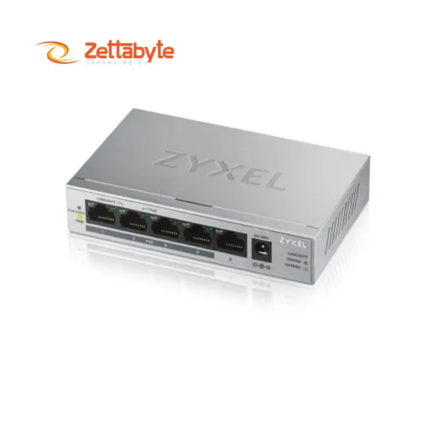 Zyxel GS1005HP 5-Port Gigabit Unmanaged PoE Network Switch (60W)