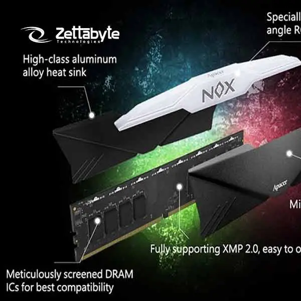 Apacer NOX 8GB DDR4 3200MHz RGB White Desktop Ram