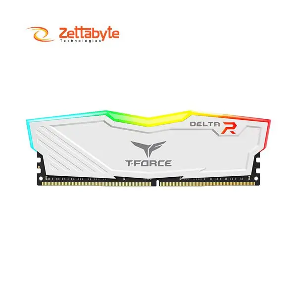 Team T-Force Delta RGB 8GB DDR4 3200MHz White Gaming Desktop RAM